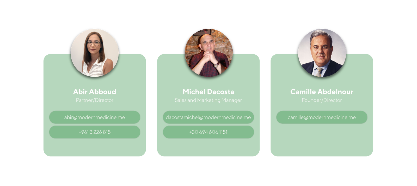 Our Team - Abir Abboud, Michel Dacosta, Camille Abdelnour
